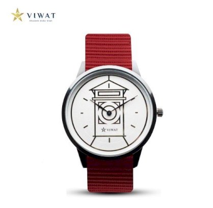Đồng hồ nam Viwat VW-112S Dây Nato đỏ đậm