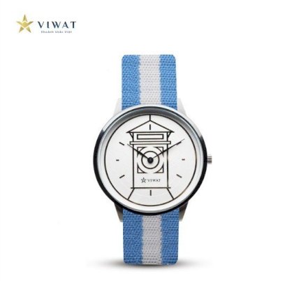 Đồng hồ nữ Viwat VW-122S Dây Nato - Trắng xanh da trời