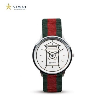 Đồng hồ nữ Viwat VW-118S Dây Nato - Đỏ xanh lá