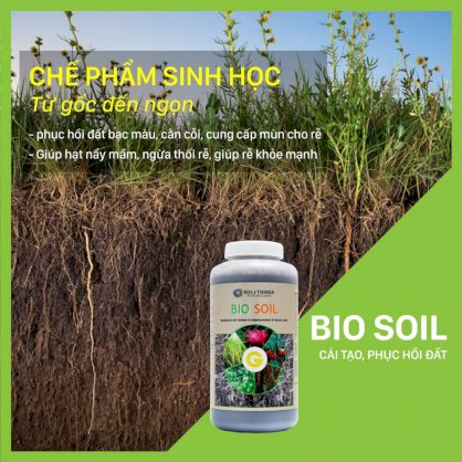 Bio Soil - Tăng độ mùn và vi sinh vật đất, phục hồi đất chai, bạc màu, rễ phát triển mạnh - chai 1 lít