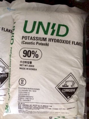 Potassium Hydroxide Flakes ( KOH 90% ) 25kg/bao