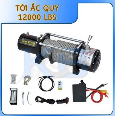 Tời ắc quy cứu hộ ô tô Winch 12000LBS (5400kg) 12V