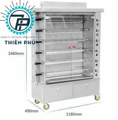 Lò nướng vịt 6 xiên dùng gas Thiên Phú