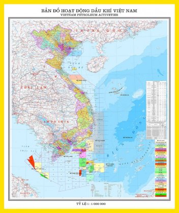 Bản đồ hoạt động dầu khí Việt Nam - Khổ 6A0 - Tờ rời