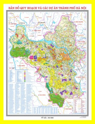 Bản đồ các dự án Thành phố Hà Nội - Khổ 4A0 - Tờ rời