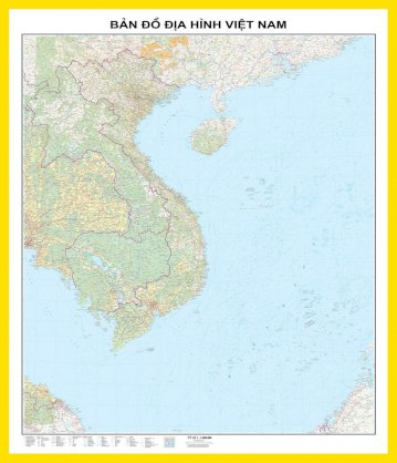 Bản đồ địa hình Việt Nam tỷ lệ 1:1.000.000