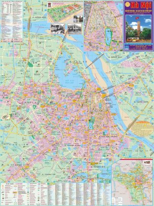 Bản đồ Văn Hóa Du lịch và các tuyến buýt TP. Hà Nội - khổ A1 - Tờ rời