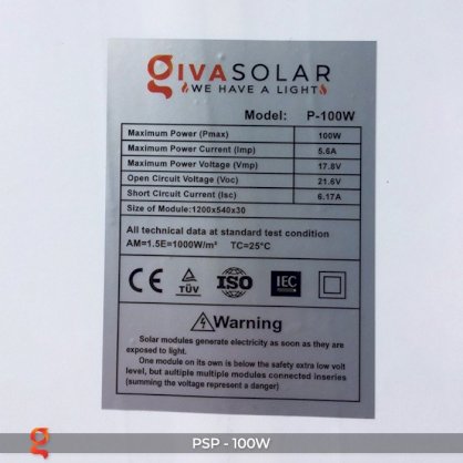 Tấm pin năng lượng mặt trời Polycrystalline 100W