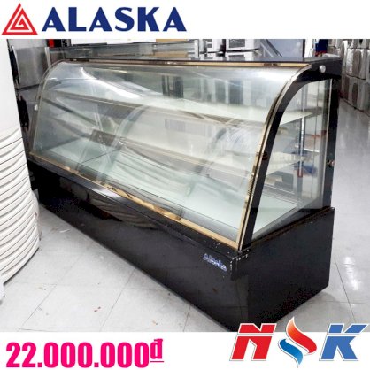 Tủ mát trưng bày bánh kem kính cong Alaska 2 tầng, ngang 2.35m
