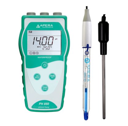Máy đo pH/mV/nhiệt độ cầm tay trong dung dịch bazo mạnh và kiềm Apera - Mỹ PH850-SB