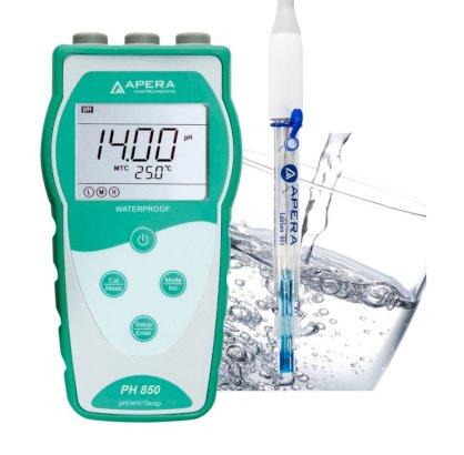 Máy đo pH/mV/nhiệt độ cầm tay trong nước sạch (nước uống/ nước lọc RO/ nước cất/ nước đề ion) Apera PH850-PW