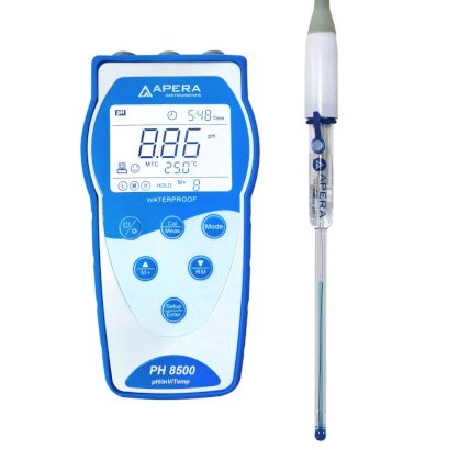 Máy đo pH/mV/nhiệt độ cầm tay, đo lượng mẫu nhỏ/ đo trong ống nghiệm Apera - Mỹ PH8500-MS