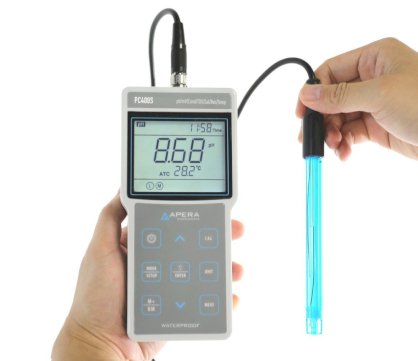 Máy đo pH/độ dẫn/TDS/mV/nhiệt độ cầm tay (quản lý dữ liệu GLP) Apera - Mỹ PC400S