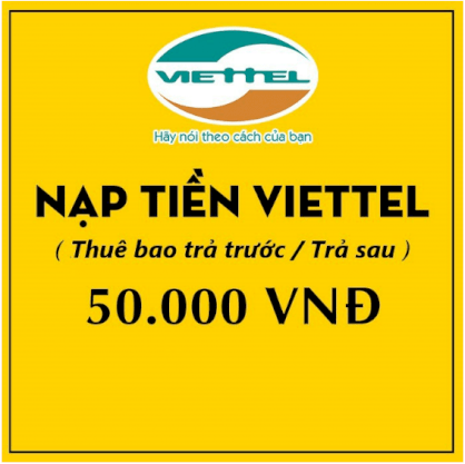 Thẻ cào điện thoại Viettel 50K (Nạp Trực Tiếp Vào Tài Khoản)