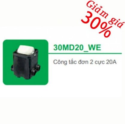 Công tắc đơn 2 cực 20A Schneider - 30MD20_WE