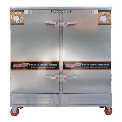 Tủ nấu cơm bằng gas 24 khay  Newsun - Bên trong inox 304 bên ngoài Inox 201