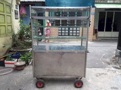Xe đẩy bán hàng inox 304 Hải Minh HK02