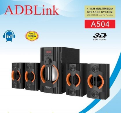 Loa Vi Tính 4.1 ADBLink A504 ( Bluetooth - FM , Thẻ Nhớ , Usb )