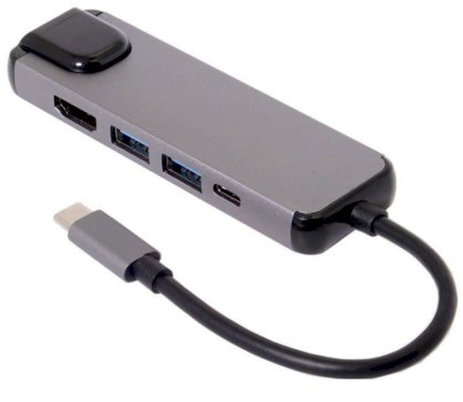 Cáp chuyển đổi Hup USB Type C 5 in 1 To HDMI, RJ45, 2 x USB 3.0, USB Type C