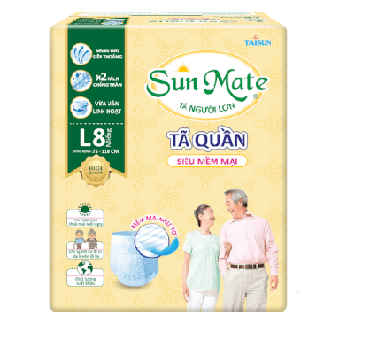 Tã quần Sunmate size L8 siêu mềm mại (8 miếng / gói)