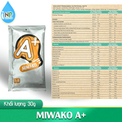 Sữa thực vật hữu cơ Miwako A+ – K30