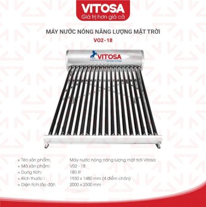 Máy nước nóng mặt trời Vitosa V02-18
