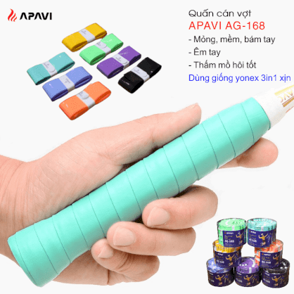 Quấn cán vợt cầu lông Apavi AG-168 nhiều màu