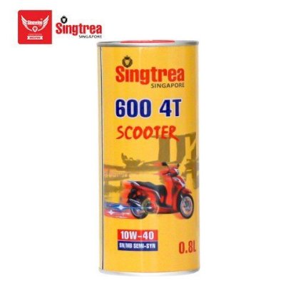 Dầu nhớt xe máy Singtrea 600 SCOOTER 4T 10W-40 SN/MB SEMI-SYN 0.8L