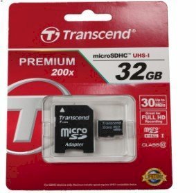 Thẻ Nhớ Transcend 32GB microSDHC Class 10 + SD Adapter (TS32GUSDHC10)