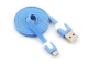 UNITEK Y-C440CBL Cáp dẹt MicroUSB to USB dài 1m màu xanh nước biển - Ảnh 1