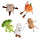 Set of 5 Food Groupie Plush Stuffed Toys - Peanut Broccoli Bread Orange Milk - Ảnh 1
