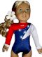 New Quality USA Olympic Gymnastics Dance Leotard with Rhinestones Set - Fits American Girl 18 inch Doll Clothes Lot - Ảnh 1