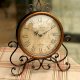 Glodeals European Style Antique Retro Vintage-Inspired Wrought Iron Craft Table Clock Home Decor (Dark Gold) - Ảnh 1