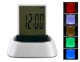 Modern 7 Color Changing Style LED Gradient Desk & Table Decoration Digital Alarm Clock with Date Countdown Timer and Thermometer - White - Ảnh 1