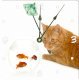 Rikki KnightTM Cat Fishing Goldfish Design 6" Art Desk Clock - Ảnh 1