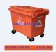 Thùng rác 660 lít 4 bánh nhựa HDPE màu cam - Ảnh 1