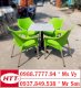 Bàn ghế nhựa cafe Hoàng Trung Tín nhựa đúc chân inox ống 27 màu xanh - BGNHTT27 - Ảnh 1