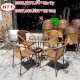 Bộ bàn ghế cafe mây nhựa nhật giả gỗ Hoàng Trung Tín -HTT2019 - Ảnh 1