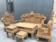 Bộ bàn ghế trạm nghê đỉnh tay khuỳnh vách chữ C gỗ cẩm vàng - Đồ gỗ Đỗ Mạnh - Ảnh 1
