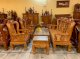 Bộ bàn ghế gỗ gõ đỏ đào Sài Gòn vai cong cột 10, 6 món size lớn BBG2631 - Ảnh 1