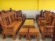 Bộ bàn ghế chạm lân 2 mặt gỗ gõ đỏ tay 12 – BBG75 - Ảnh 1