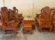Bộ bàn ghế rồng cột đục gỗ gõ đỏ tay 14 6 món – BBG1212 - Ảnh 1