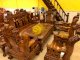 Bộ bàn ghế gỗ cẩm lai chạm kỳ lân, cẩn ốc cực vip, cột 16, 10 món – BBG1016 - Ảnh 1