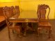 Bộ bàn ăn gõ đỏ mặt vuông lượn 8 ghế – BBA2188L - Ảnh 1