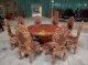 Bộ bàn ăn Sơn Đông cổ điển siêu phẩm bọc da bò xịn 8 ghế BBA124 - Ảnh 1