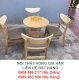 Bộ bàn ghế gỗ cafe bọc đệm giá rẻ HGH897 - Ảnh 1
