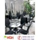 Bàn ghế cafe mây nhựa màu đen đẹp HGH101 - Ảnh 1