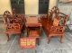 Bộ bàn ghế giả cổ kiểu móc mỏ gỗ hương đỏ lào - Đỗ Mạnh - Ảnh 1