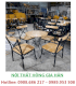 Bộ bàn ghế gỗ chân sắt chữ X HGH 0004 - Ảnh 1