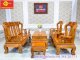 Bộ bàn ghế gõ đỏ đào vai cong Sài Gòn 6 món tay 12 - BBG282 - Ảnh 1